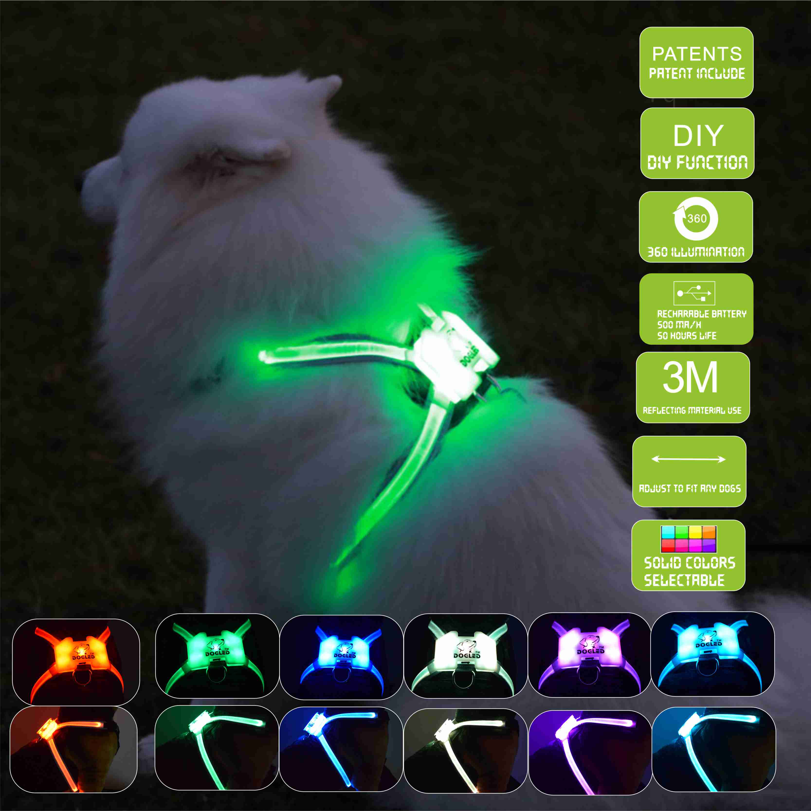 LED Hundegeschirr für alle Hundegrößen